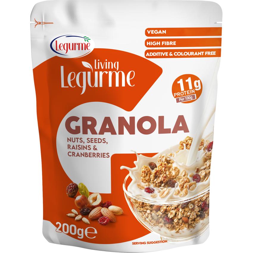 LEGURME GRANOLA WITH NUTS SEEDS RAISINS CRANBERRIES
