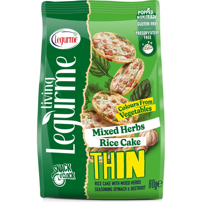 LEGURME THIN SPINACH & BEETROOT RICE CAKE WITH MIXED HERBS SEASONING