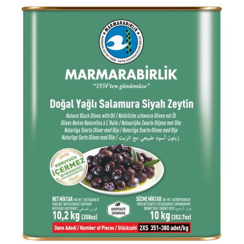 MARMARABIRLIK ELIT BLACK OLIVES WITH OIL 2XS