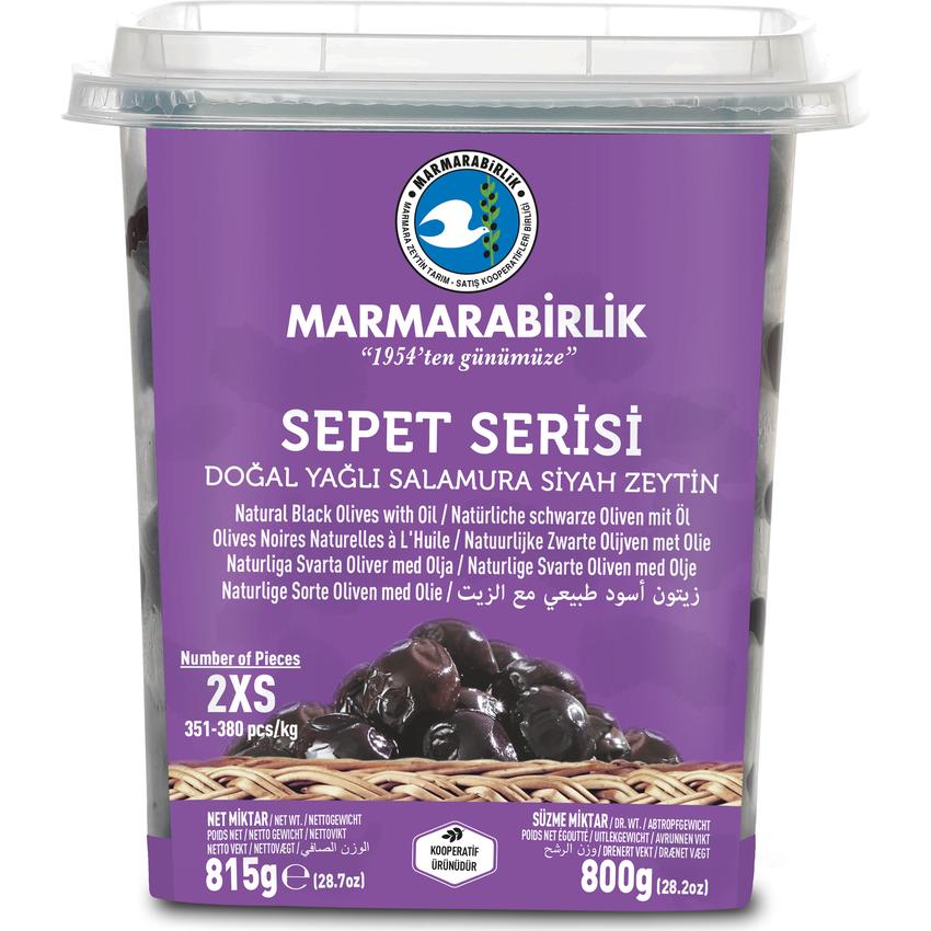 MARMARABIRLIK SEPET SERISI BLACK OLIVES WITH OIL 2XS (351-380)