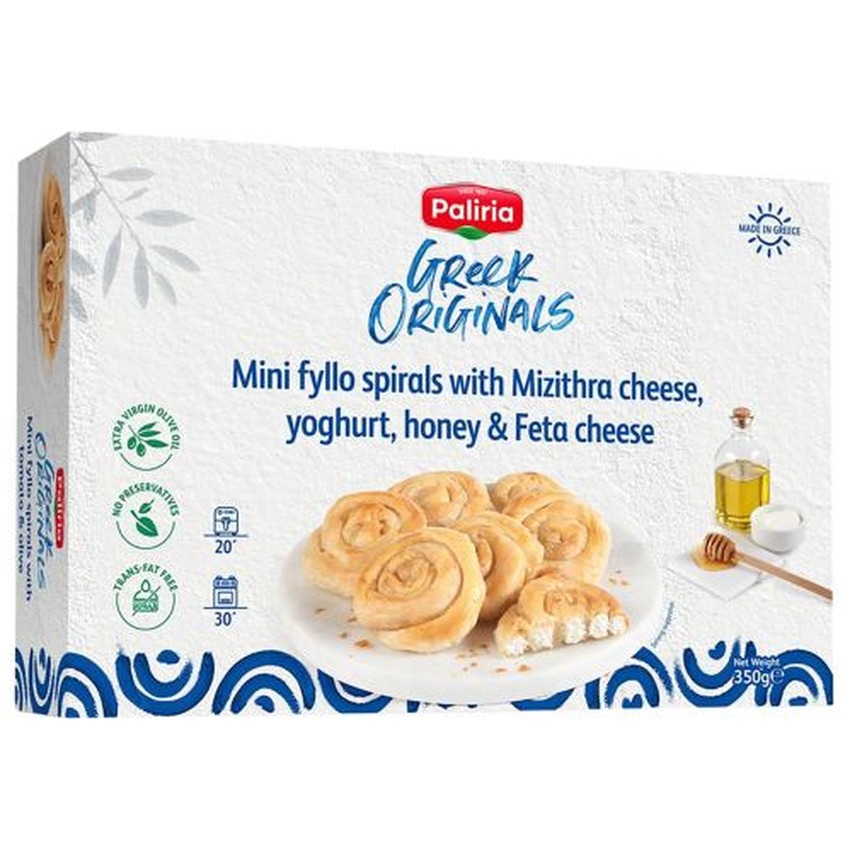 PALIRIA MINI FYLLO SPIRALS WITH CHEESE YOGURT & HONEY