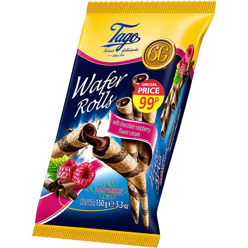 TAGO WAFER ROLLS WITH RASPBERRY CREAM (PM 99P)