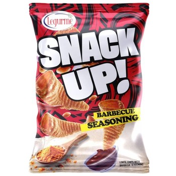 LEGURME SNACK UP LENTIL CRISPS WITH BARBECUE SEASONING