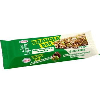 LEGURME GRANOLA BAR WITH MILK CHOCOLATE & PISTACHIO