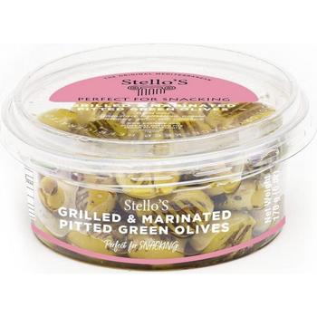 STELLOS GRILLED & MARINATED PITTED GREEN OLIVES