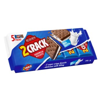Roshen 2 Crack Biscuit Milk Vanilla (6607)