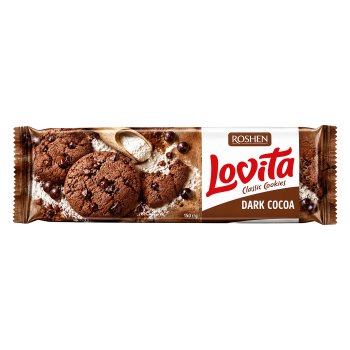Roshen Lovita Classic Cookie Dark Cocoa (3393)