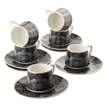 (H)Coffee Cup Set Black (H1-46)
