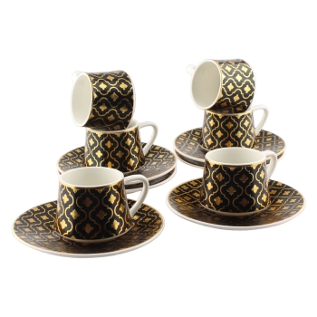 (H)Coffee Cup Set Gold (H1-46)
